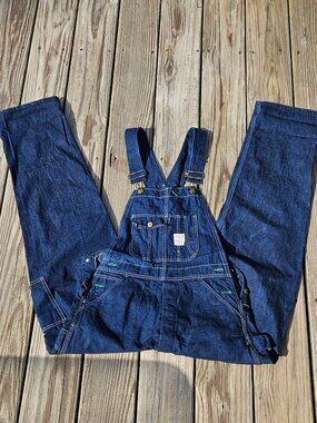 Vintage Pointer Denim Overalls Rare  Buttonfly 32 X 30 Great Condition